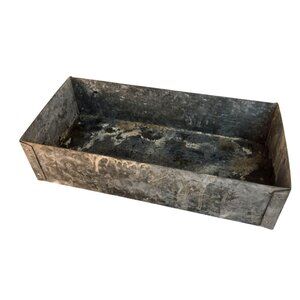 Galvanized Metal Rectangular Planter Container Rustic Industrial Decor 16x6x3.5